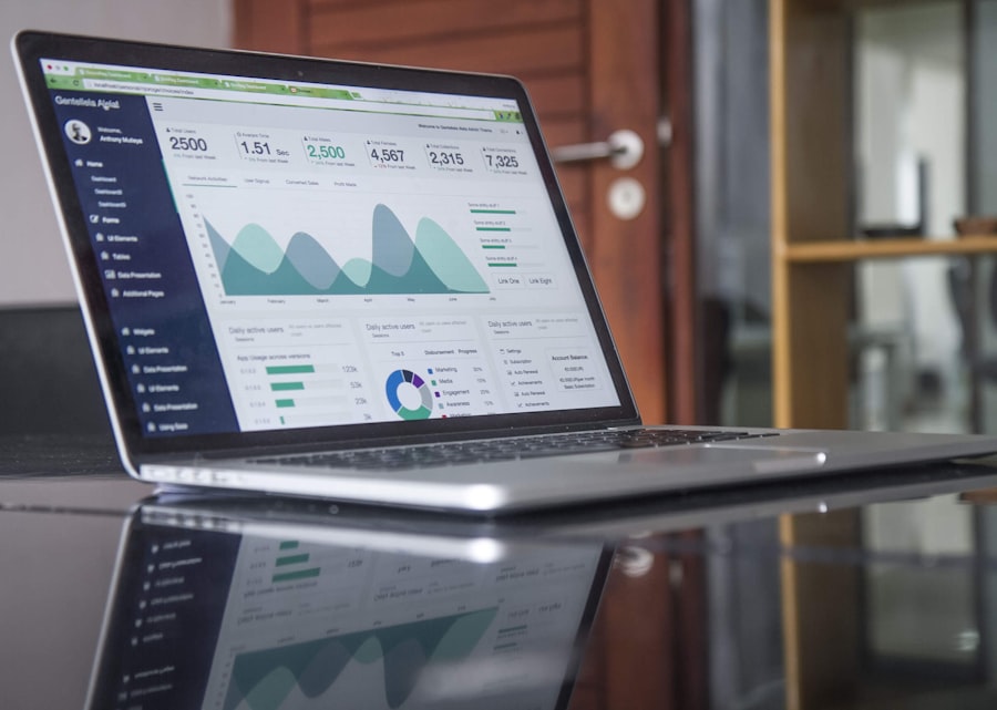 Laptop with analytics dashboard